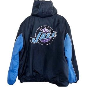 Vintage UTAH JAZZ NBA G-III Sports By Carl Banks XXL Blue Hood Puffer Jacket